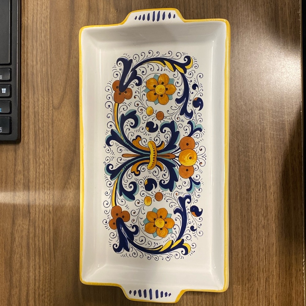 Sur La Table Rectangular Stoneware Serving Tray Plate Platter 10.75x6 New.